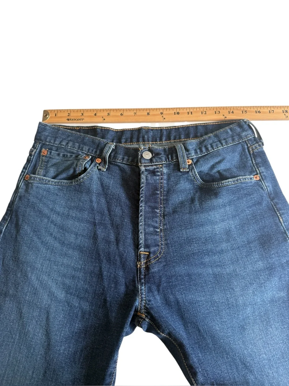 Levi's 501 Original Fit Jeans Men's 32x34 Uncanny Medium Blue Indigo Wash